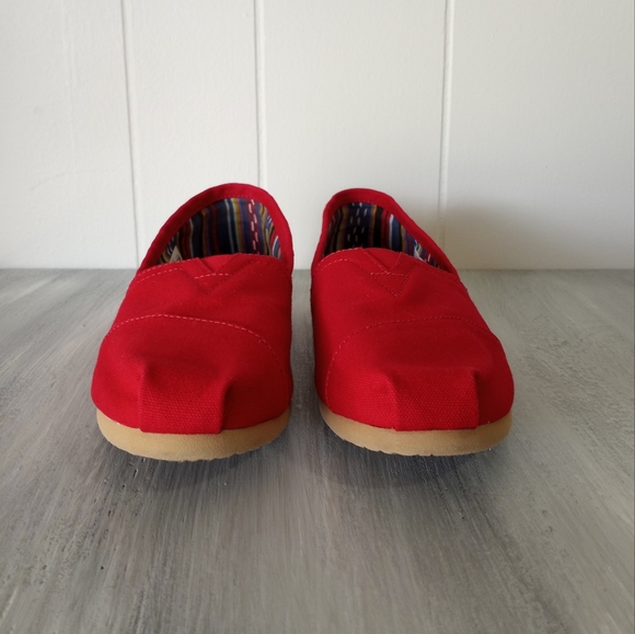 TOMS Classic Red Canvas Alpargaras Women's Size 8 - Picture 3 of 14